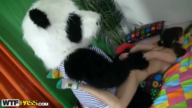 Atraktive Brünette verführt einen jungen Pandabären bei lushstories #20