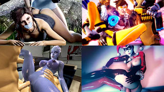 Zusammenstellung von Videoheldinnnen, die in 3D Sex haben