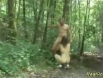 Real Porn - Deutsche Teenager Brünette im Wald Doggy Style gefickt #18