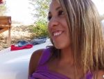 Blondine Sophia Torres im Auto gefickt #1